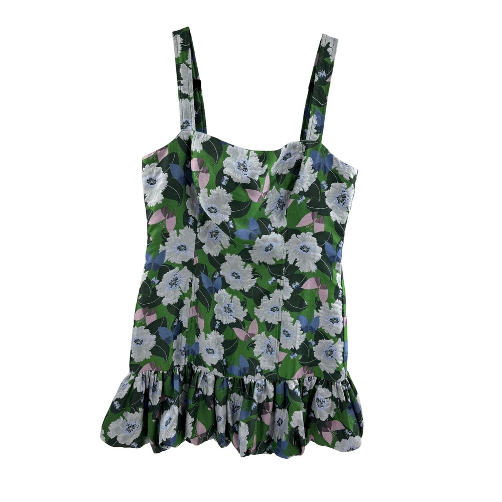 Maeve Green Floral Ruffle-Hem Cami Top